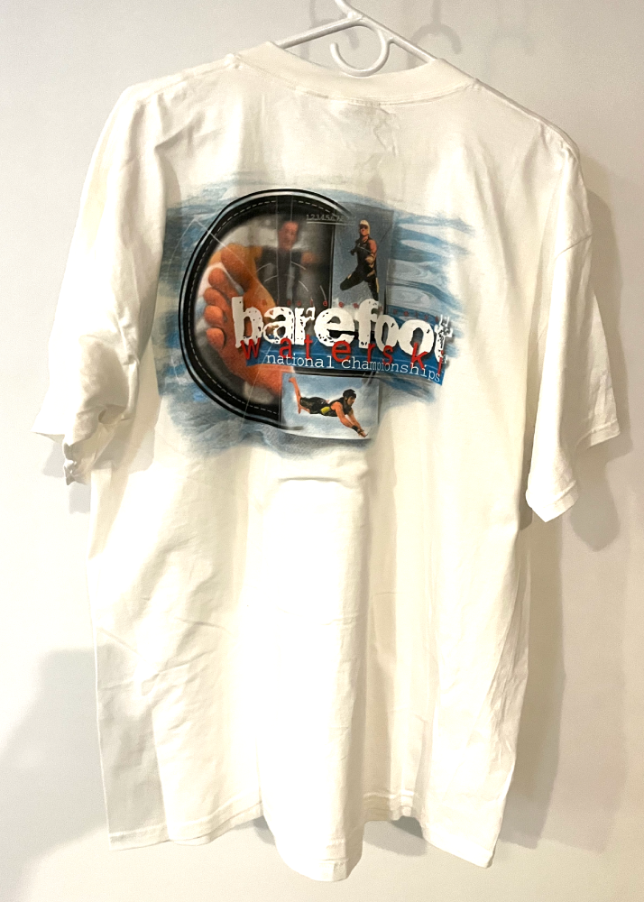 ONE OF IT'S KIND - NEW - NEVER BEEN WORN The Official 1998 Barefoot Waterski Nationals T-Shirt - One of the most favorite Nationals shirts of all time.