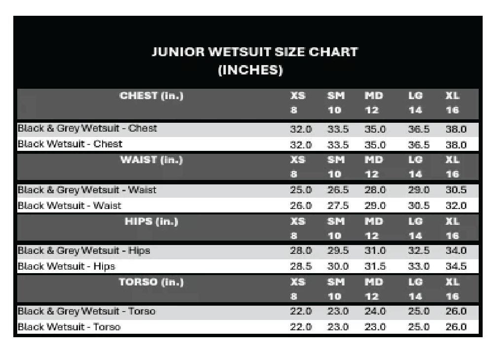 Juniors Black & Gray Iron Sleeveless Wetsuit (800-XX-24)
